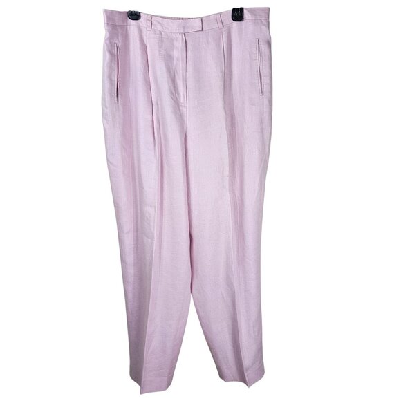 Lauren Ralph Lauren Pants - Lauren Ralph Lauren Pink‎ Linen Trousers 16W Relaxed Pleated Lined Pastel Spring